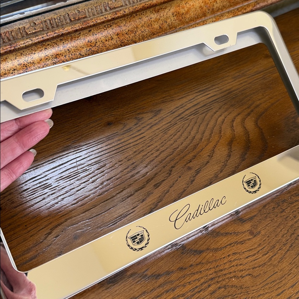 Cadillac License Plate Covers. Chrome plated. Front and Rear Frames. - Picture 14 of 14